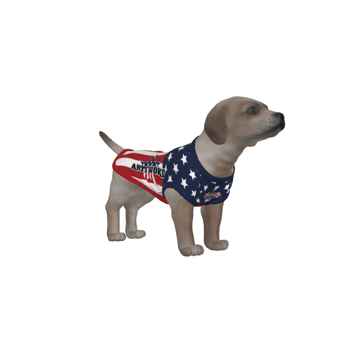USA- Anti Woke Pets- Full Flag- Small Dog's Tank Top